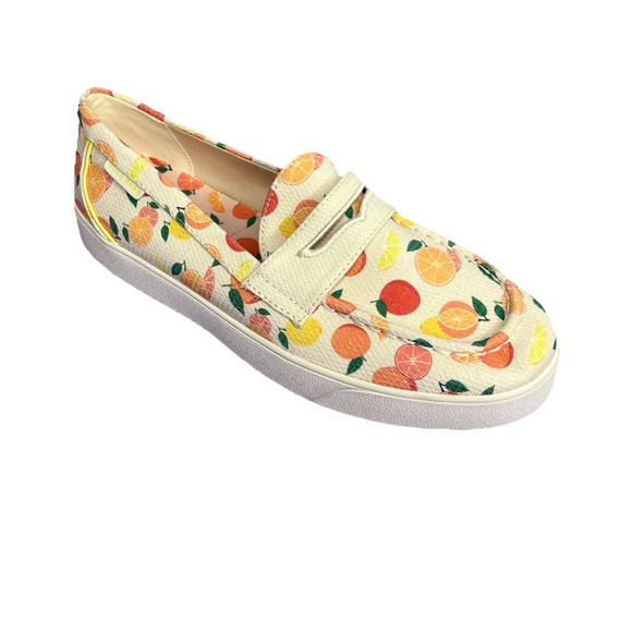 Cole Haan NWOB Nantucket Penny Loafer 7.5B Orange Canvas Slip On Shoes‎ Womens - Picture 1 of 9